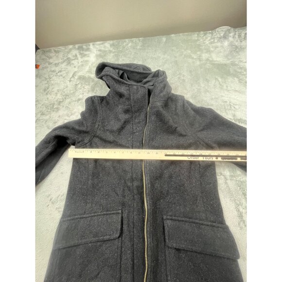 Old Navy Brand Womens XS Dark Gray Hooded Wool-Blend Coat - Picture 4 of 11
